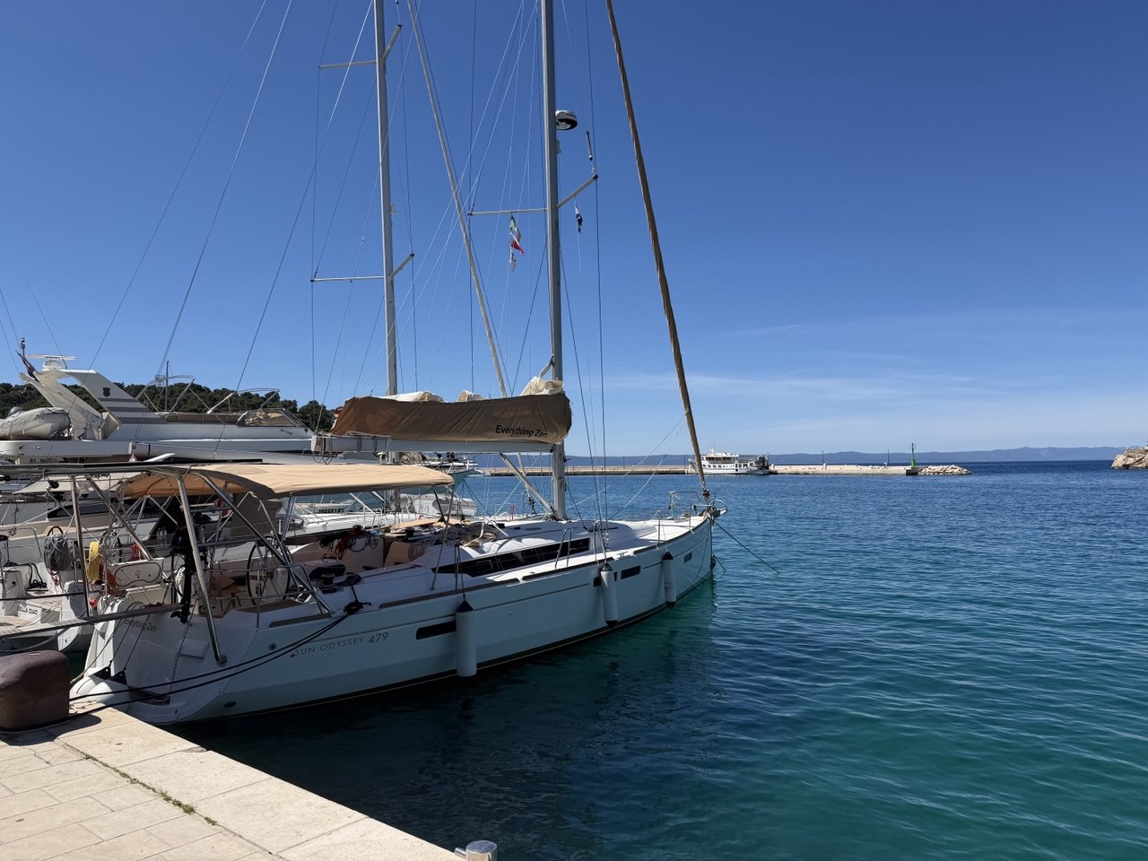Everything Zen sailing in blue water