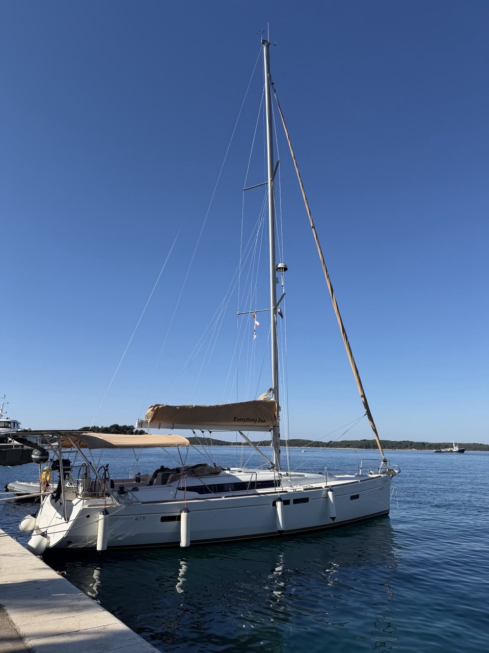 Everything Zen side profile in calm blue water